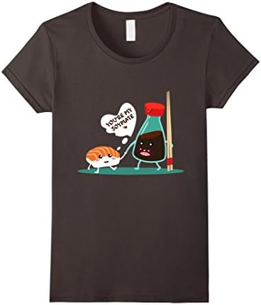 Women's You're My Soymate (Soulmate) Sushi Couples Japanese T-Shirt Medium Asphalt