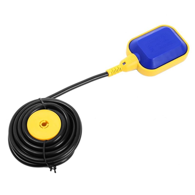 Float Switch, 5M/16.4ft Cable Water Level Controller Rectangular Float Switch Water Level Control Sensor AC 220V 15(8) A for Water Tank, Sump Pump