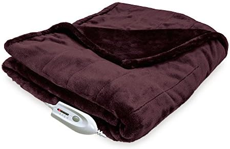 Serta Silky Plush Electric Heated Throw, Chocolate