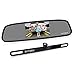 Backup Camera and Monitor Kit, 4.3 inch Rear View Mirror Monitor and License Plate Reverse Camera with Waterproof IP68 for Van, Pickup, Trailer, Trucks etc.