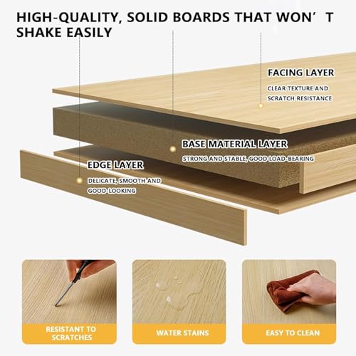 GGEROU Writing Study Table with Hutch Shelf and File Drawer,Large Computer Desk For Home Office,Standing Desk With Shelves Storag - Student Study Desk -Ideal for Gaming and Work (White)