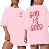 Overiszed Christian Shirts for Women God is Good Shirt Religious Faith Short Sleeve Tops Bible Verse Inspirational Tee