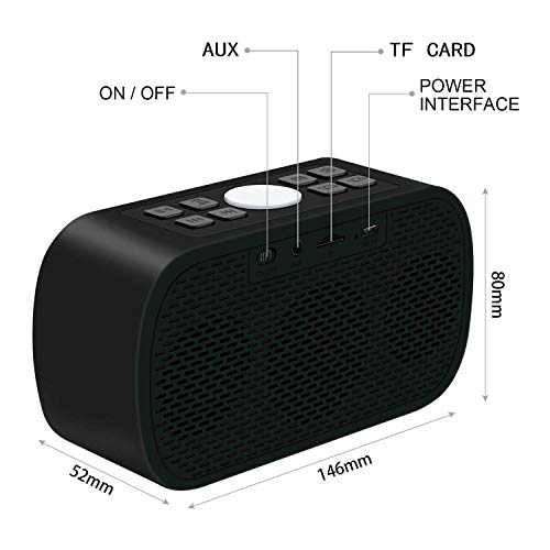 image for Htterino Wireless Bluetooth Speakers Portable Alarm Clock with FM Radi
