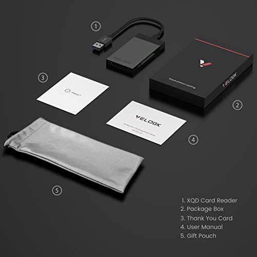 VELOGK XQD Card Reader USB 3.0, Aluminum Dual XQD/SD Memory Card Reader