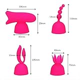 UINO 4Pcs/Set Massager Head Cap Attachments - Magic Wand Headgear - Silicone Massage Tools