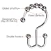 Moldiy Shower Curtain Rings Hooks with Stainless Steel Double Glide Polished Chrome, Set of 12