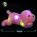 WEWILL Creative Night Light LED Stuffed Animals Lovely Dog Glow Plush Toys Gifts for Kids 18-Inch (Pink)