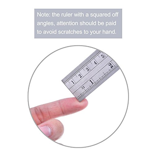 image for 4 Pieces Stainless Steel Ruler Viaky Metal Ruler with Conversion Table