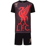 Liverpool FC Official Soccer Gift Boys Sublimation Short Pajamas Black 6-7 Yrs