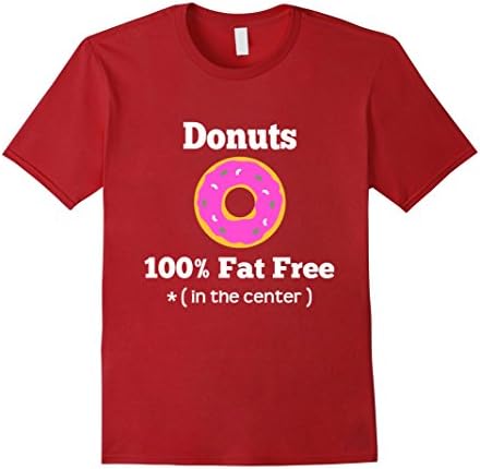 Mens Funny Donut Shirt Fat Free In The Center 3XL Cranberry