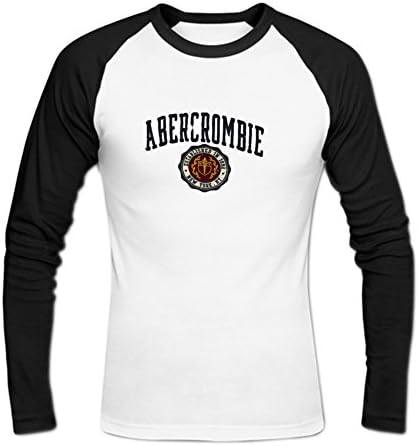 Men's Long-Sleeve Abercrombie Baseball Tee Shirts By Sadytui M White