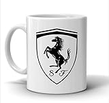 Ferrari Prancing Horse Black White Sketch Laser