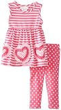 Bonnie Baby Baby-Girls Newborn Bonaz Hearts On Stripe Knit Top Multi Dots Capri
