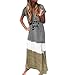 Women Tunic Shift Maxi Dress | Ladies Fashion Letter Print Color Block V Neck T Shirts Dresses |Loose Shorts Sleeve Night Skirtthumb 1