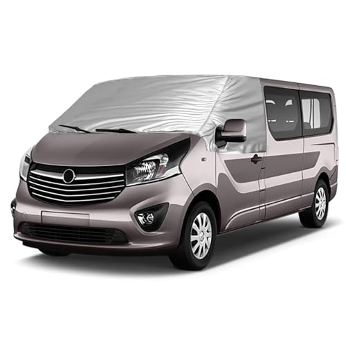 Opaltool Couverture de pare-brise avant pour Opel Vivaro, Trafic, Fiat Talento N-issan NV300 2014-2023, de luxe, argent, couverture thermique pliable