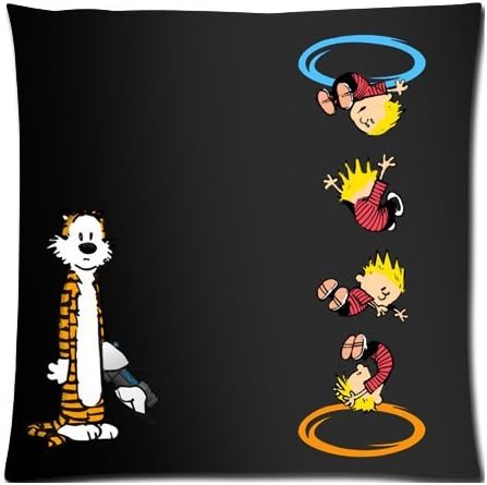 Calvin and Hobbes Portal crossover Custom Zippered Pillow Cases 18x18 (Twin sides)