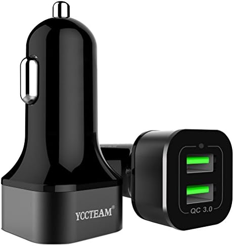 Fast USB Car Charger, Quick Charge 3.0 Car Charger,36W Dual USB Car Charger for iPhone, iPad, Galaxy S7/S6/Edge/Plus, Note 4/5, LG G5 G4, HTC, Nexus More (Black)