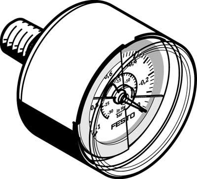 Festo 547842 Vacuum Gauge, Model VAM-40-V1/0-R1/8-E-RG
