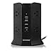 SAFEMORE USB Power Strip 8-Outlet and 4 USB Charging Ports with 6.5-Feet Cord (Pure Black)