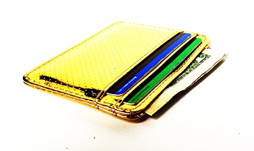 SHAMROCKWALLETS Minimalist RFID Blocking Leather Wallet (Small, Gold)