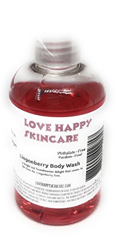 LOVE HAPPY SKINCARE 4 Oz. All Natural- Natural Color Lingonberry Body Wash 4.0 Ounces