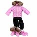The Queen's Treasures 15 Inch Baby Doll Clothes , Set of Two Complete Pink & Blue Winter Outerwear Clothes. Two 6 Piece Outdoor Ski Outfits, Compatible with American Girl's Bitty Baby Twins