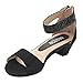 Beston ID27 Girl's Rhinestone Ankle Strap Back Zipper High Heel Dress Sandals