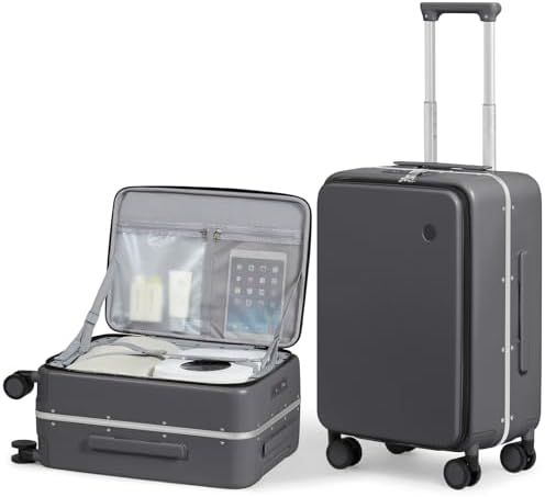 Amazon.com | mixi Carry On Luggage with Cup Phone Holder Hard