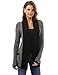 PattyBoutik Women Open Front Marled Sweater Cardigan (Black and White Medium)