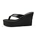 Summerwhisper Women's Glitter Sequined Platform Thing Sandals Antiskid Wedge Heel Sandy Flip Flops Black 7.5 B(M) US