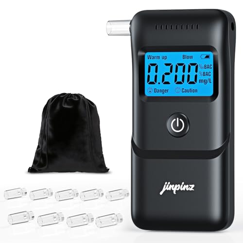 Ethylotest Electronique Précis Alcootest Numérique: Ethylometre Professionnel avec Écran LCD HD Capteur de Haute Précision - Portable Ethylotest avec 10 Embouts pour Particuliers et Usage Domestique