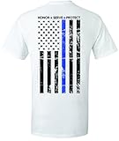 Patriot Apparel Thin Blue Line Police Tee T-Shirt Honor Hero Officer Short Sleeve Design (Medium, White)
