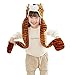Funnie Varied Animal Hats Gloves Scarf 3 In 1 Set -Costume Hood Toy(Brown Tiger)