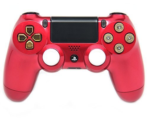 "Polished Red" Ps4 Modded Controller with 9mm real bullets 40 Mods for All Major Shooter Games, Quick Scope, Sniper Breath, Burst Fire, Auto Aim, Jump Shot and More