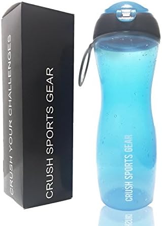 Crush Premium Sports Water Bottle -No Leak , BPA Free , W/ Handle ,Easy To Clean , Eco Friendly - 20 Oz - Blue - Bonus eBook - Lifetime Guarantee.