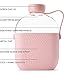 Hip 22-oz Flat Water Bottle Flask with Textured Silicone Sleeve and Carrying Handle - Tritan BPA-Free Plastic (Blush)