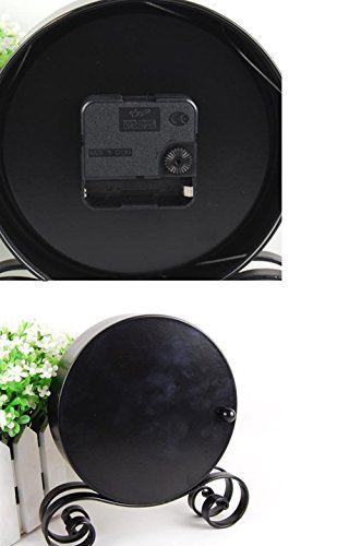 Vintage Feel 6 "Desk & Shelf Clocks Is Battery Operated small sitting clock-Quiet Country Style Digital Home Furnishings Decorated HD Glass Lens, Easy to Read ,For School office home bedside black - Thumbnail 3