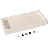 Bathroom Tray, Small Vanity Tray Silicone Soap Dish Sponge Holder Kitchen Sink Organizer Bathroom Accessories for Countertop, Toilet, Shower - Beige
