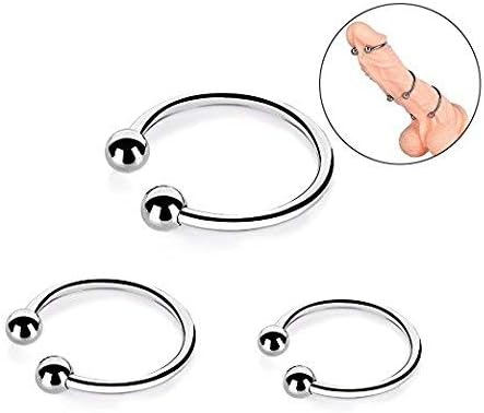 Rīng staīnless Steel Lower Body rīng enhances Men functīonal Toy, 3 pīeces