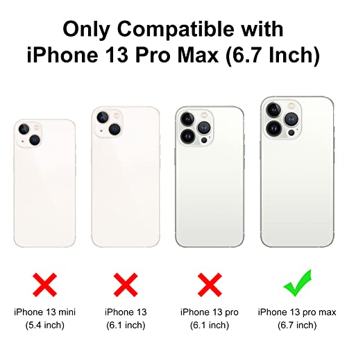 Vofolen for iPhone 13 Pro Max Case Wallet Protective Case with Credit Card Holder, PU Leather Shockproof Shell with Wrist Strap Kickstand Cover Compatible with iPhone 13 Pro Max 6.7 inch, Blue