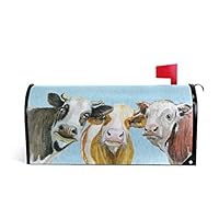 Tarity Magnetic Mailbox Cover Funny Cows Home Garden Summer Spring Decorative Letterbox Post Box Cover 21" Lx18 W Mailbox Wraps Magnetic Personalized