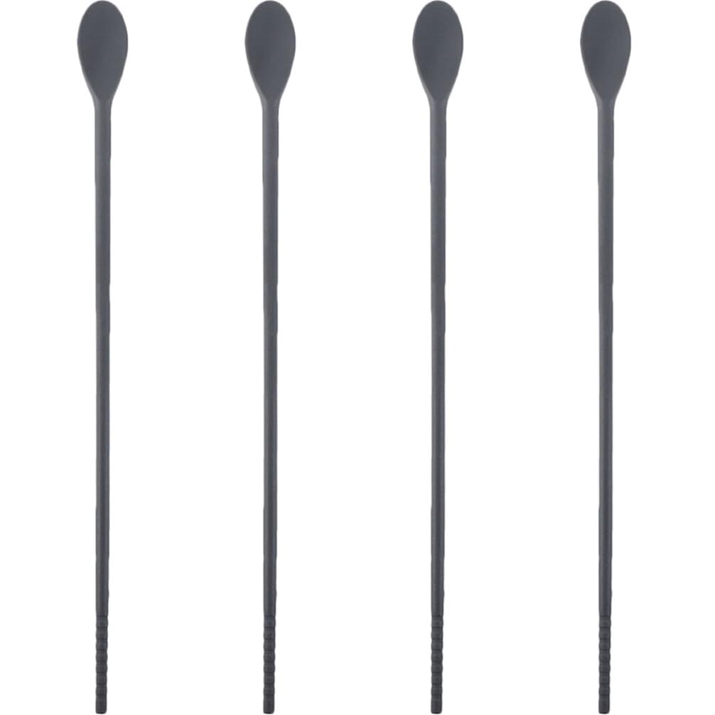 Kichvoe 2 Pairs Kitchen Silicone Stirring Spoon Silicone Coffee Mixing Spoon Sticks Rod Tea Dessert Cocktail Spoon for Home Kitchen Restaurant
