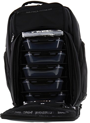 6 Pack Fitness Expedition 500 Backpack - Black Stealth Meal Management Bag