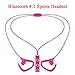 Bluetooth Headphones High-Fidelity Earhook Stereo Sport Sweatproof Noise Cancelling Earbuds with Mic Magnet Attraction for Running or Other Gym Exercise Rose Red