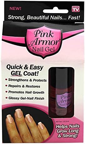 Pink Armor Nail Growth Nail Nutrition Gel Polish Remedy Fix Protective Layer Keratin Gel Pink Armor Nail Gel Promotes Nail Growth Glossy Gel-Nail 0.45 fl oz