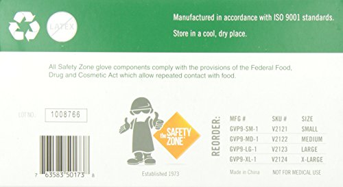 image for The Safety Zone Disposable Vinyl Gloves - Powder Free, Clear, Latex Fr