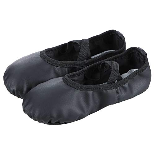 Dynadans PU Leather Ballet Shoes/Ballet Slippers/Dance Shoes (Toddler/Little/Big Kid/Women)-Black-4M Big Kid - Thumbnail 5