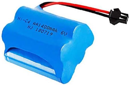 Qsmily Rechargeable 6V 1400mAh Ni-Cd AA Battery Pack with SM 2P Plug for Remote Control Toys, Household Appliances, Power Tools