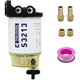 S3213 Fuel Water Separator Marine Kit, 10 Micron Filter Effect is Suitable for 3/8 Inch Npt Outboard Motor Mercury 35-60494-1, 18-7932-1, 18-17928, 35-809097