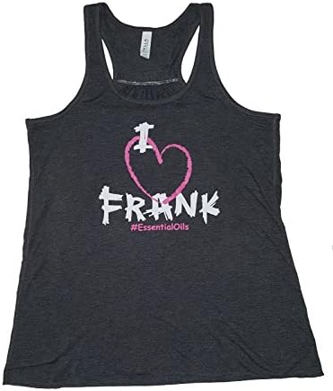 Bella Womens I Heart Frank Essential Oils Tank Top Shirt Medium Grey